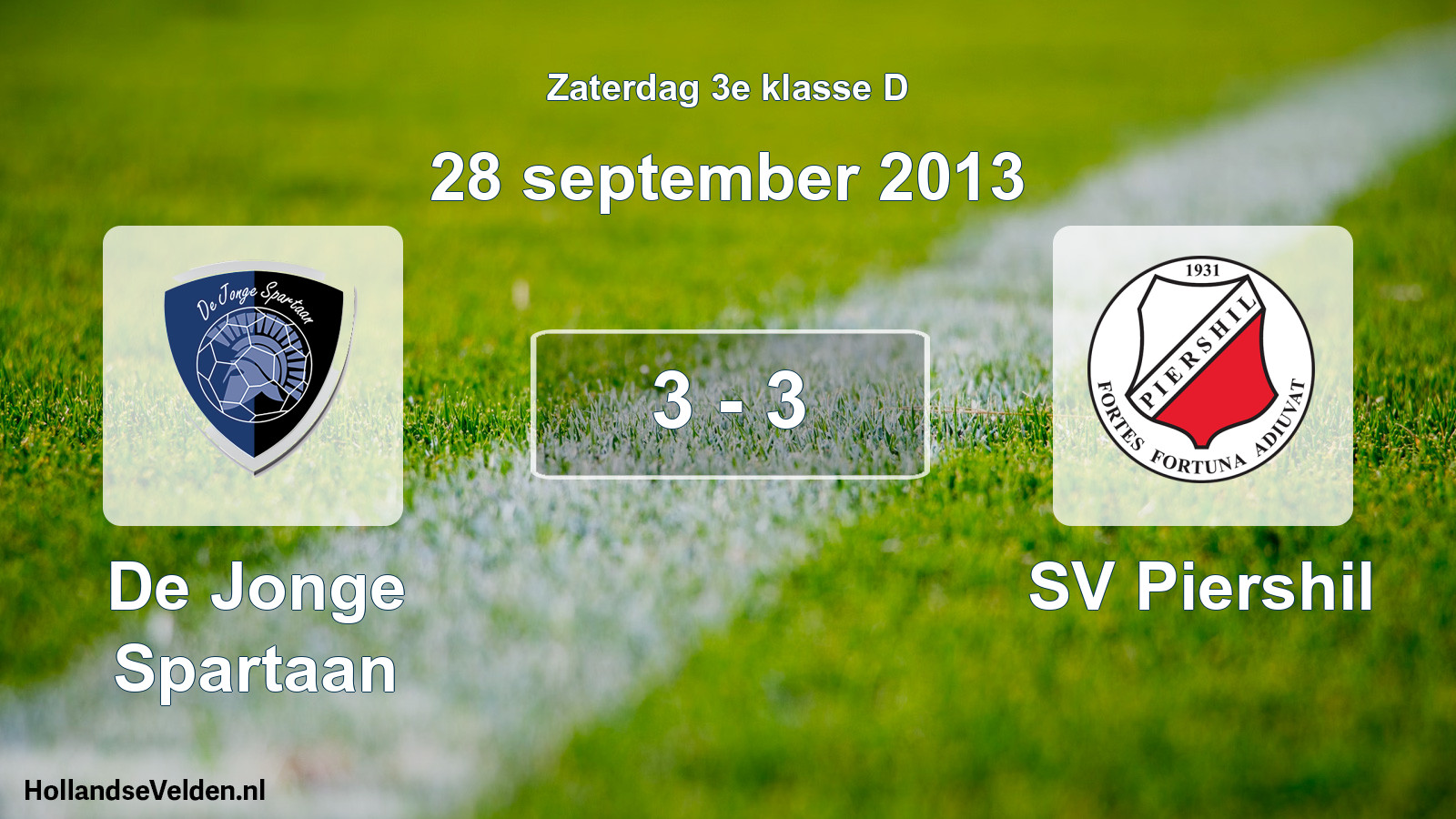 Total number of matches played: De Jonge Spartaan - SV Piershil 3 - 3 (28 September 2013)