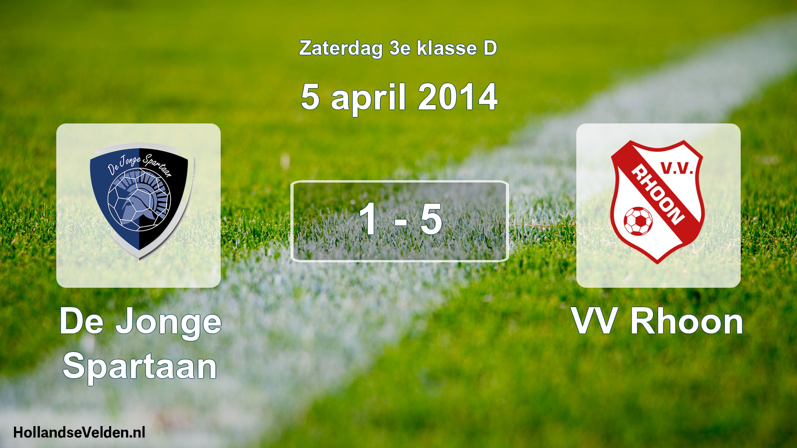 Total number of matches played: De Jonge Spartaan - VV Rhoon 1 - 5 (5 April 2014)