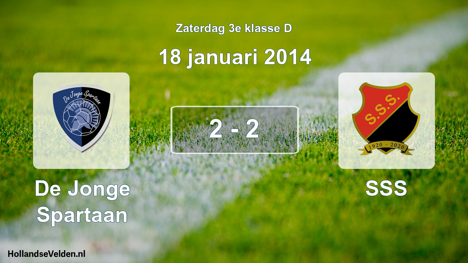 Total number of matches played: De Jonge Spartaan - SSS 2 - 2 (18 January 2014)