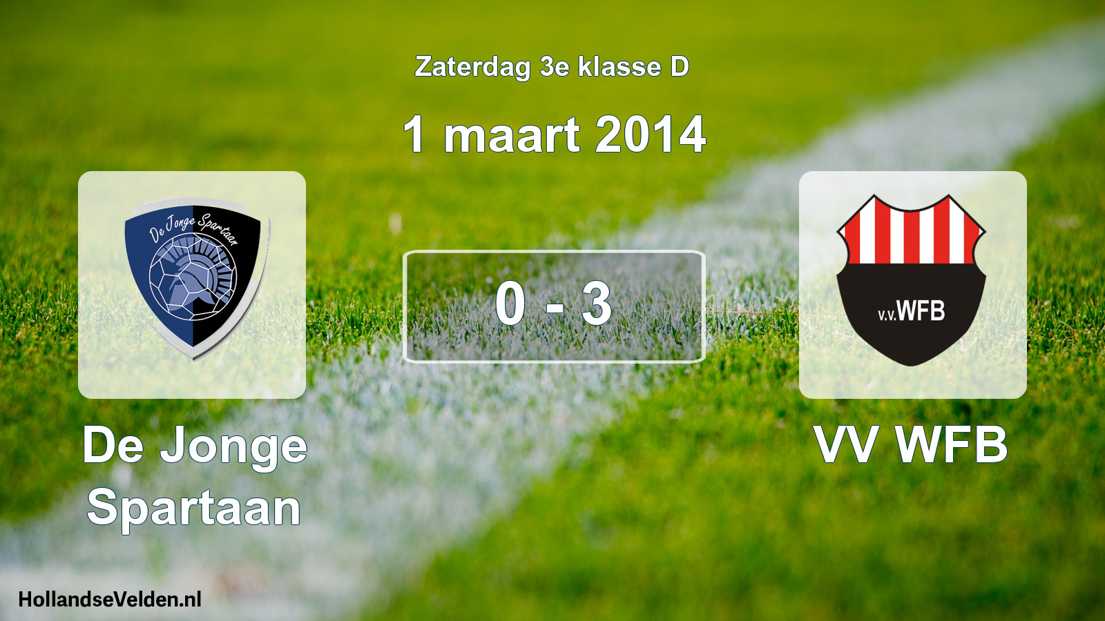 Total number of matches played: De Jonge Spartaan - VV WFB 0 - 3 (1 March 2014)