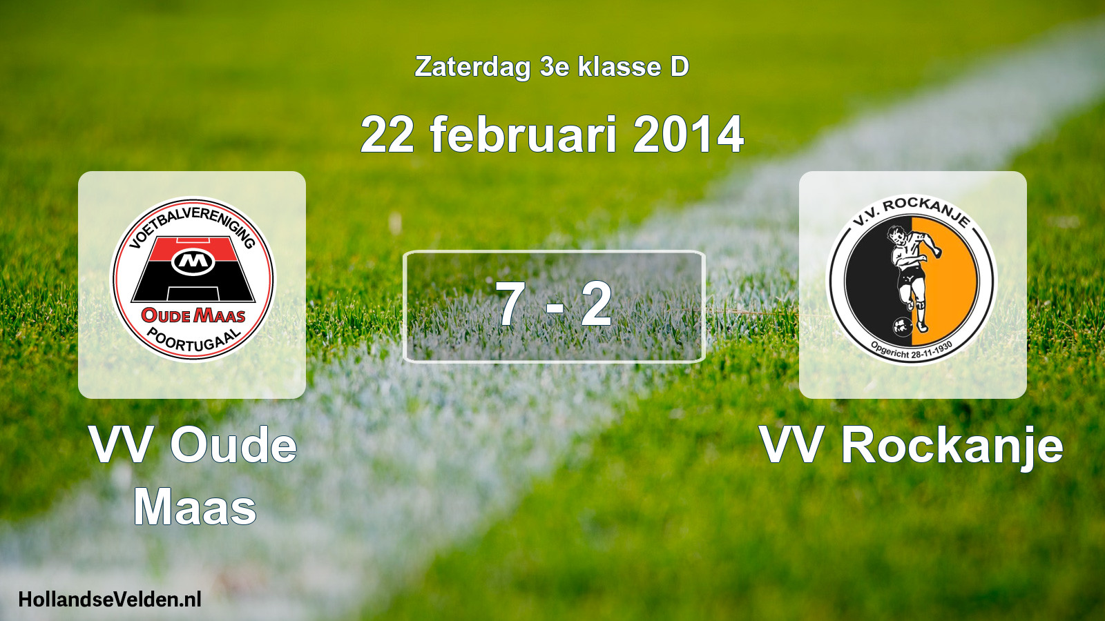 Total number of matches played: VV Oude Maas - VV Rockanje 7 - 2 (22 February 2014)