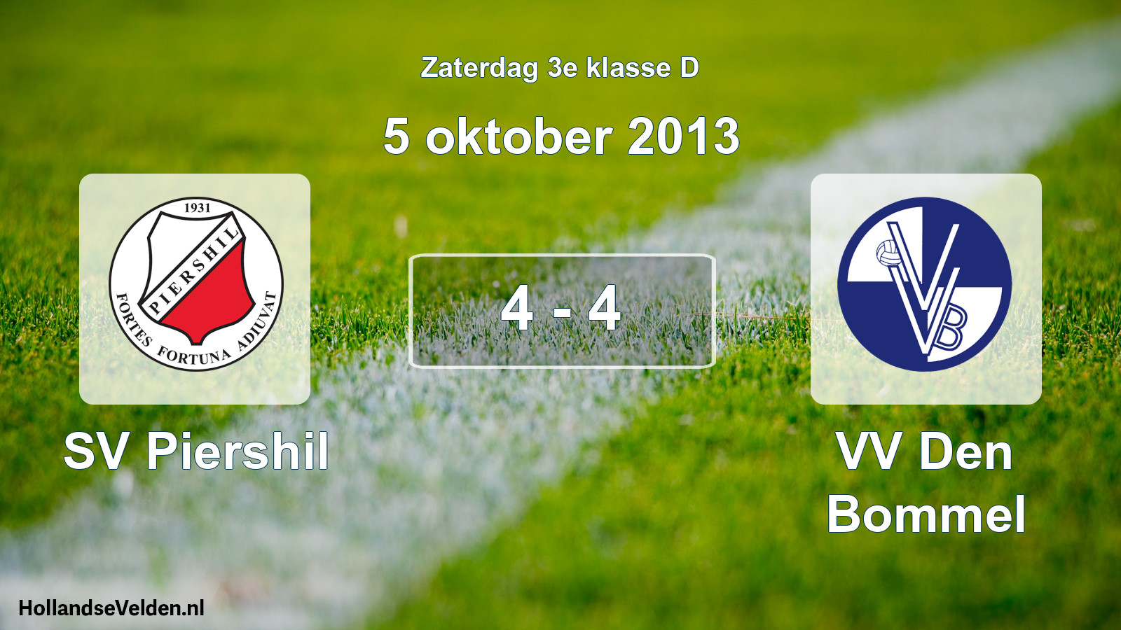 Total number of matches played: SV Piershil - VV Den Bommel 4 - 4 (5 October 2013)