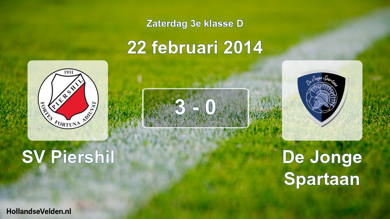 Total number of matches played: SV Piershil - De Jonge Spartaan 3 - 0 (22 February 2014)