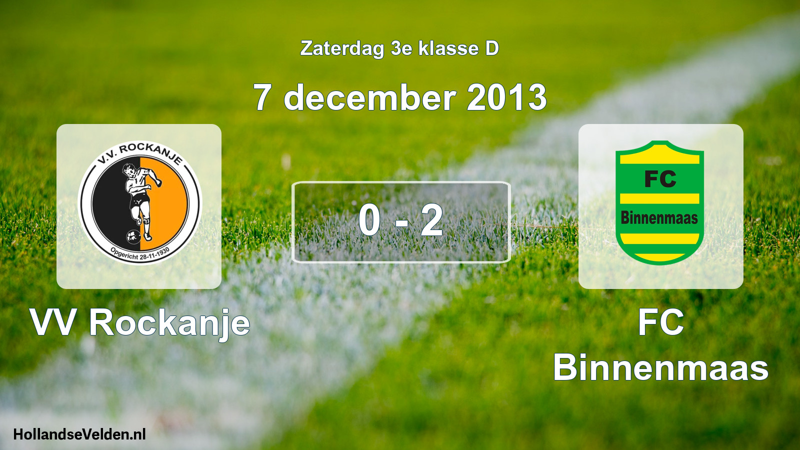 Total number of matches played: VV Rockanje - FC Binnenmaas 0 - 2 (7 December 2013)
