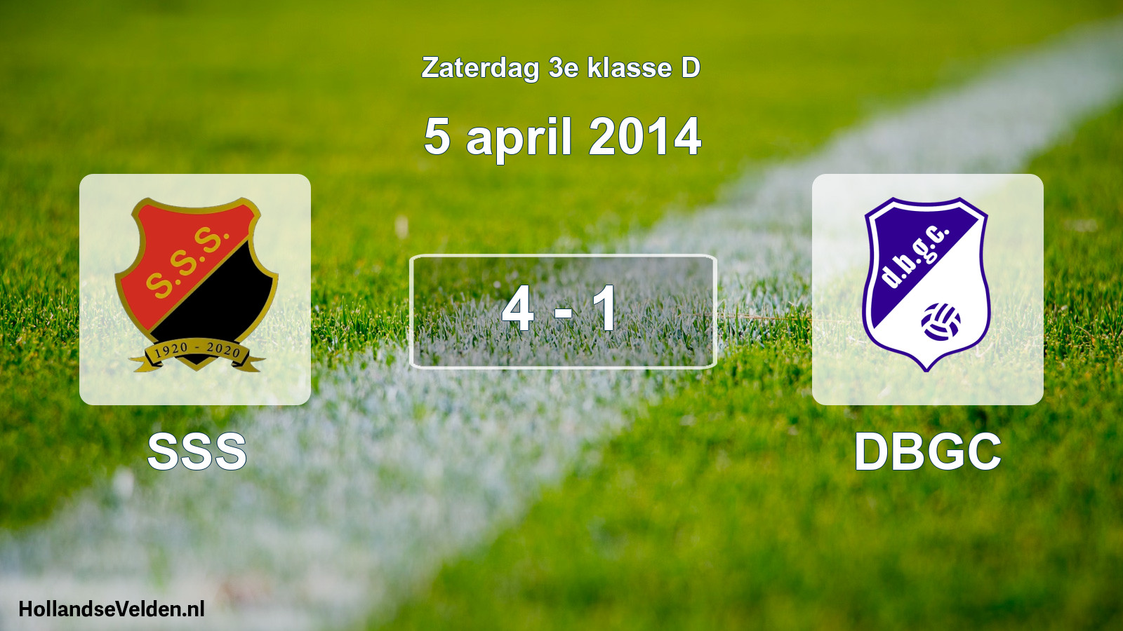 Total number of matches played: SSS - DBGC 4 - 1 (5 April 2014)