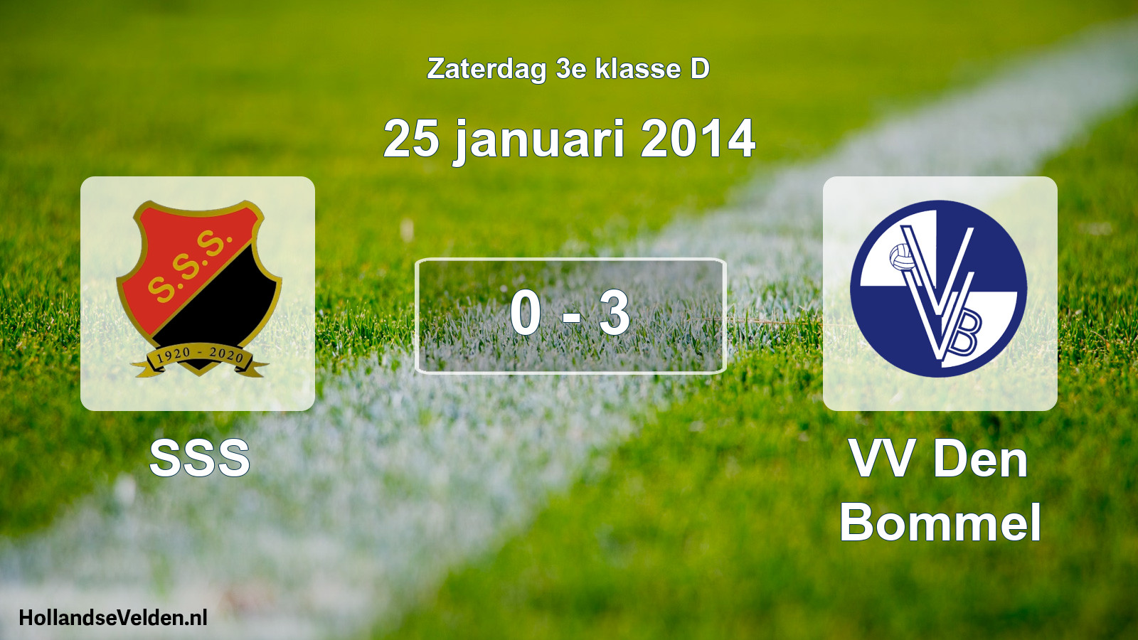 Total number of matches played: SSS - VV Den Bommel 0 - 3 (25 January 2014)