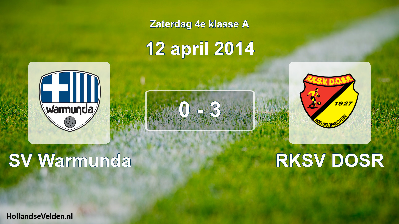 Total number of matches played: SV Warmunda - RKSV DOSR 0 - 3 (12 April 2014)