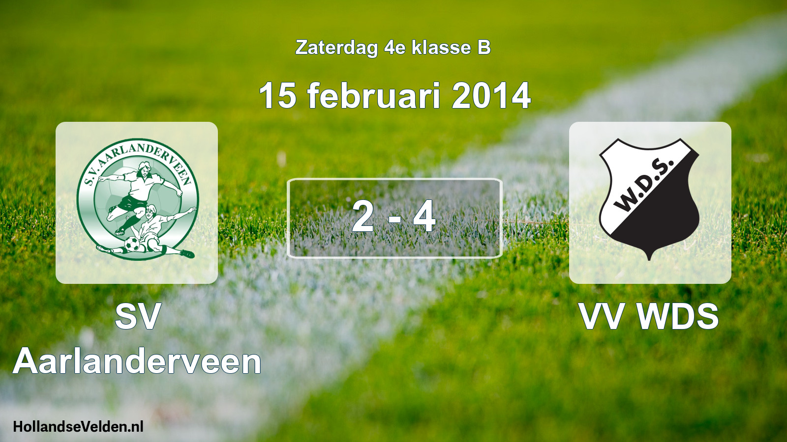 Total number of matches played: SV Aarlanderveen - VV WDS 2 - 4 (15 February 2014)