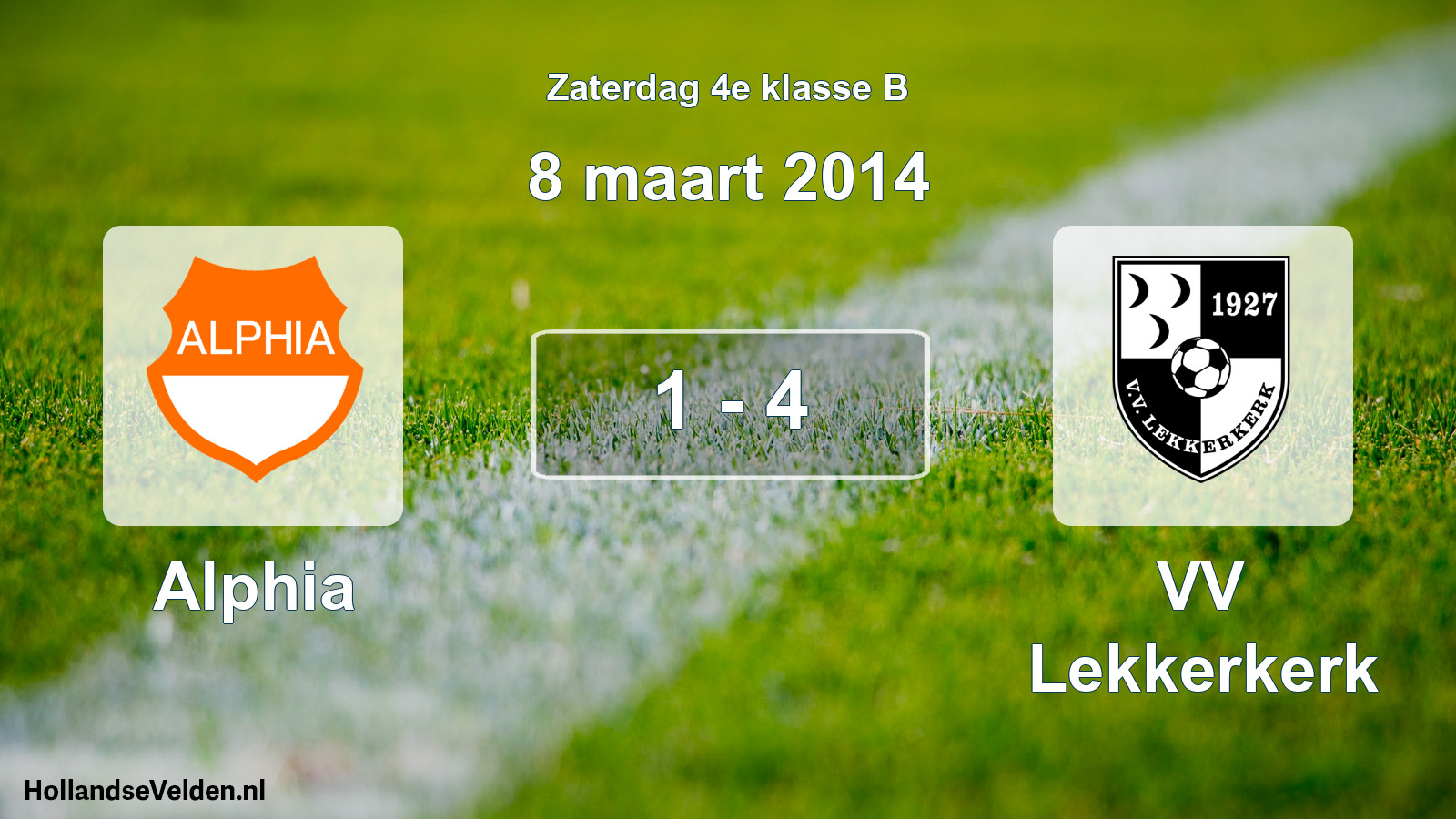 Total number of matches played: Alphia - VV Lekkerkerk 1 - 4 (8 March 2014)
