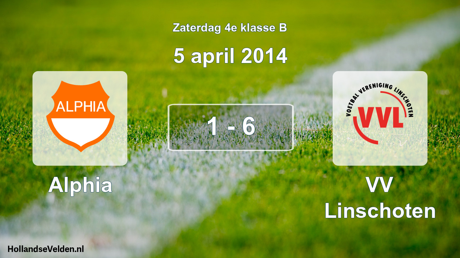 Total number of matches played: Alphia - VV Linschoten 1 - 6 (5 April 2014)