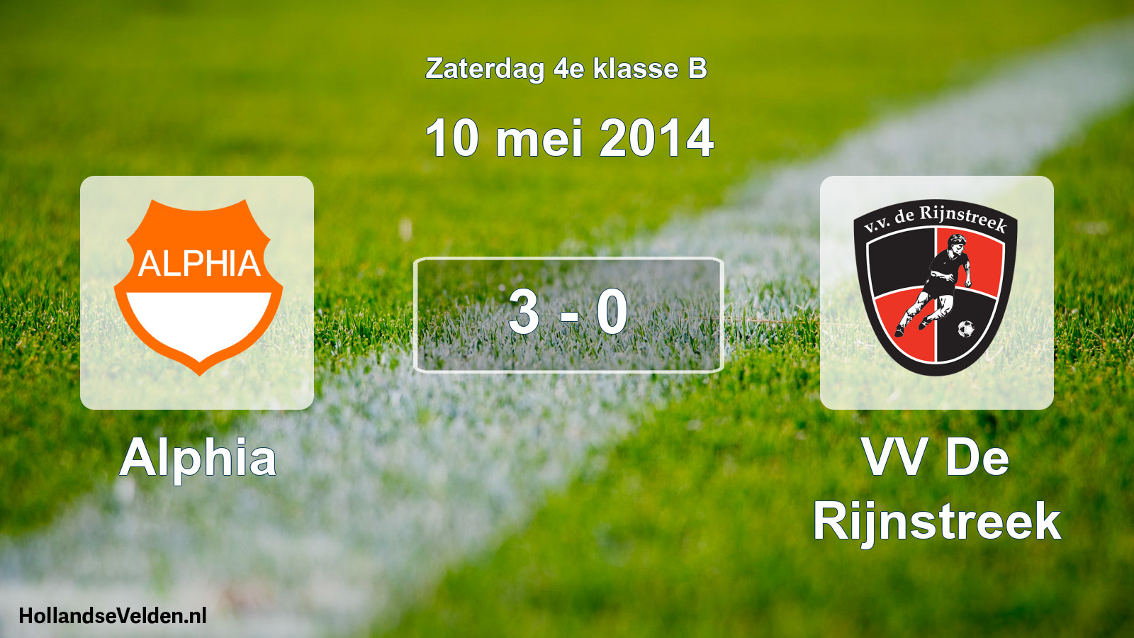 Total number of matches played: Alphia - VV De Rijnstreek 3 - 0 (10 May 2014)