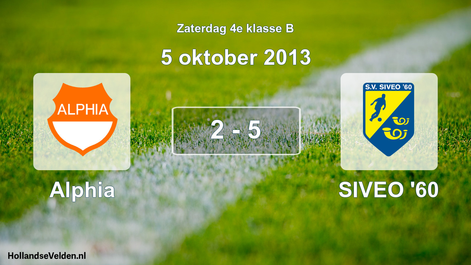 Total number of matches played: Alphia - SIVEO '60 2 - 5 (5 October 2013)