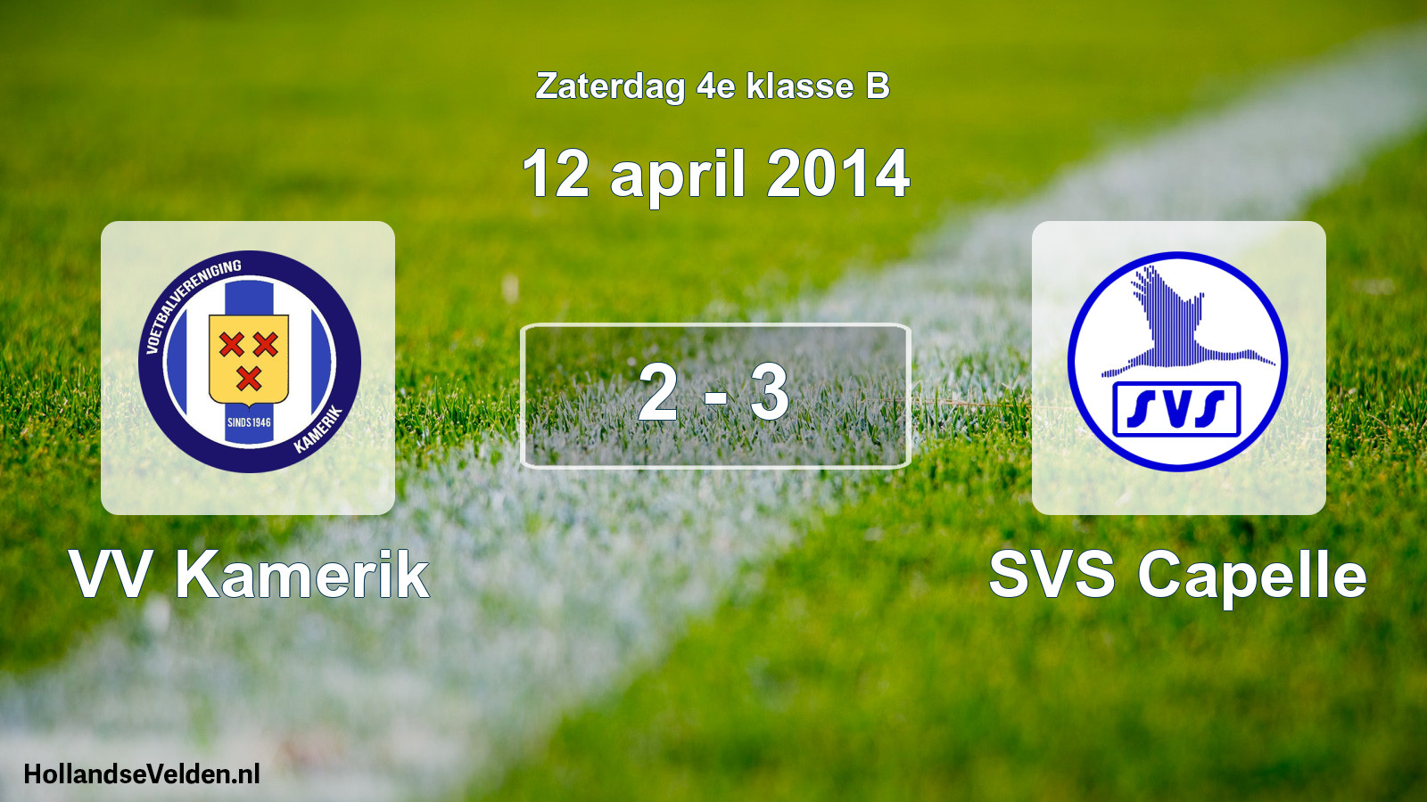 Total number of matches played: VV Kamerik - SVS Capelle 2 - 3 (12 April 2014)