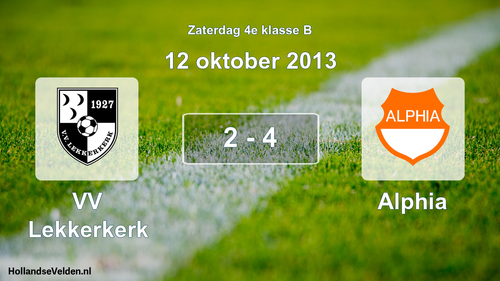 Total number of matches played: VV Lekkerkerk - Alphia 2 - 4 (12 October 2013)