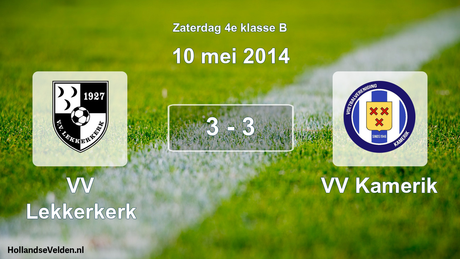 Total number of matches played: VV Lekkerkerk - VV Kamerik 3 - 3 (10 May 2014)