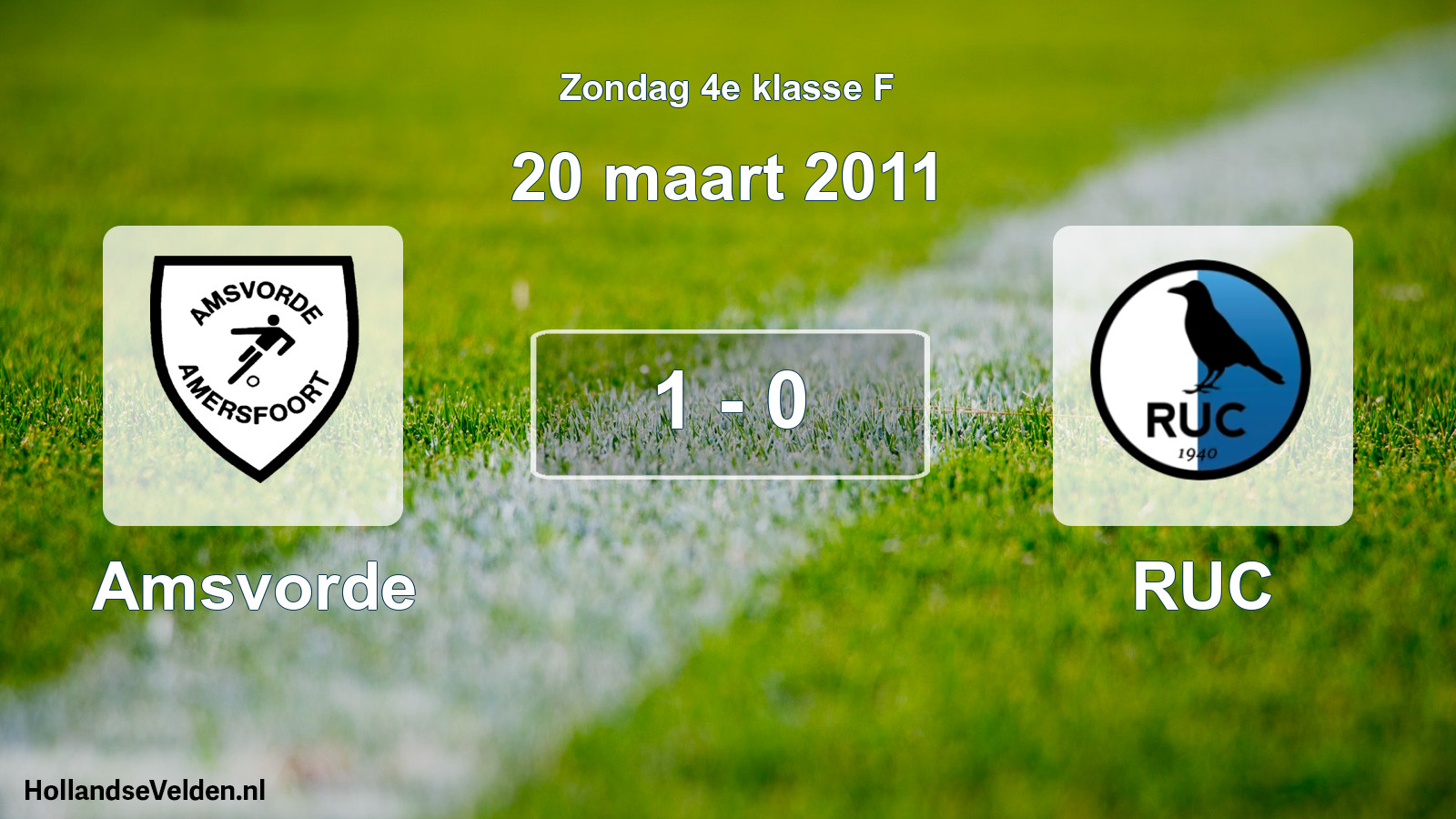 Total number of matches played: Amsvorde - RUC 1 - 0 (20 March 2011)
