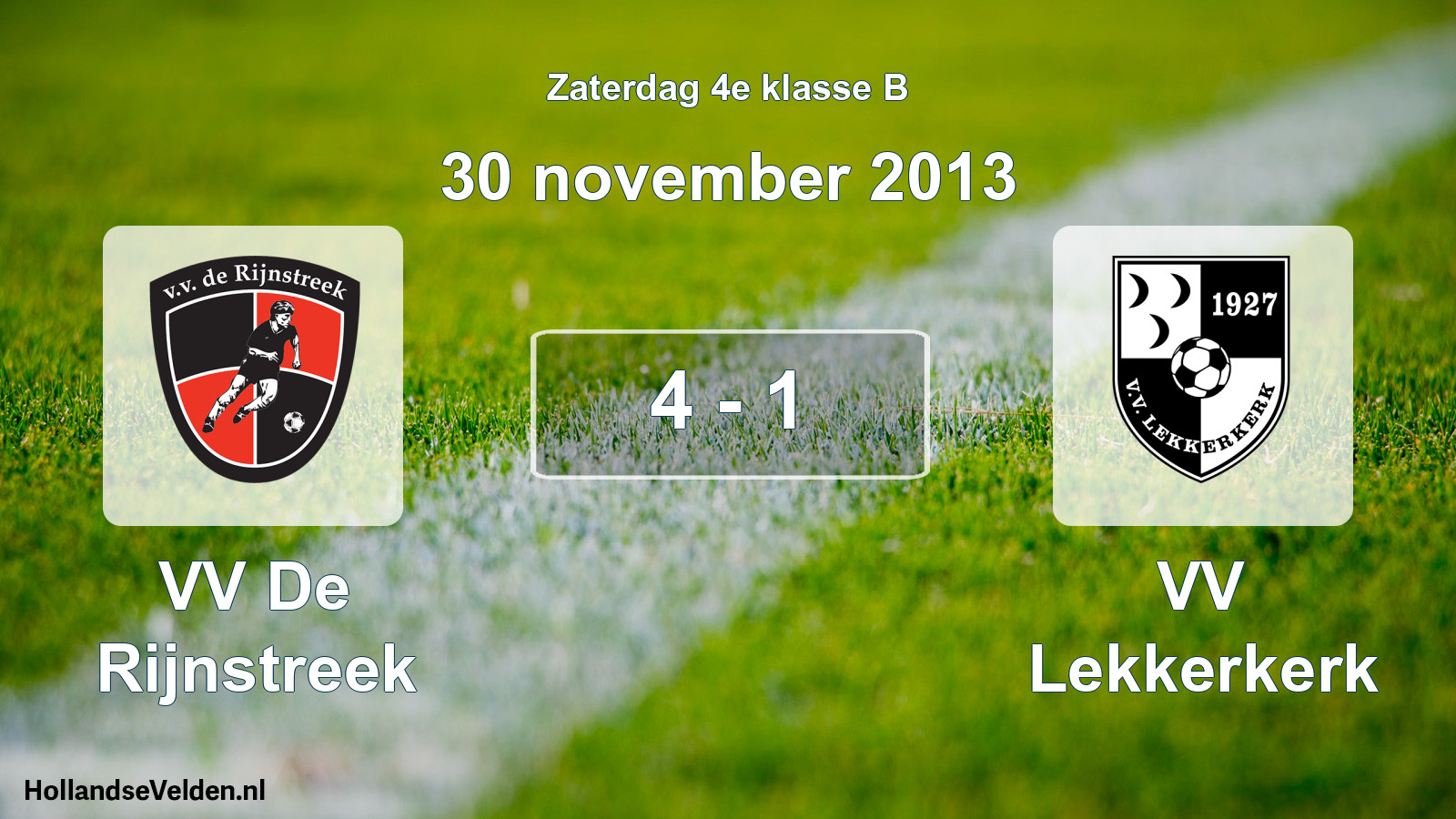 Total number of matches played: VV De Rijnstreek - VV Lekkerkerk 4 - 1 (30 November 2013)