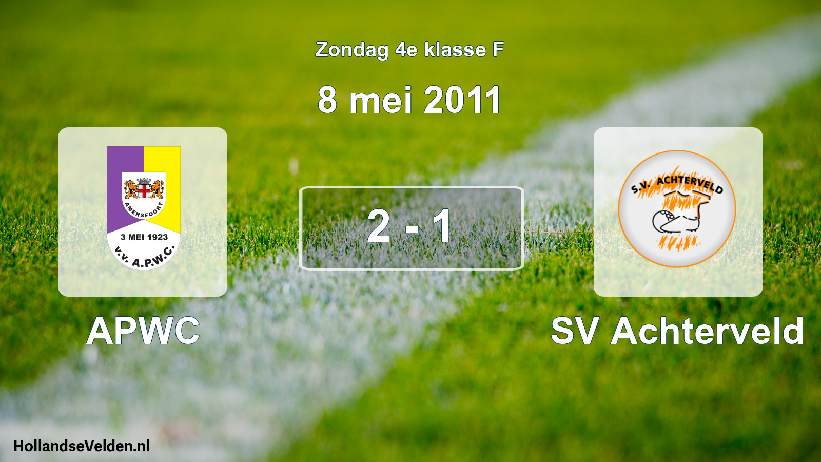 Total number of matches played: APWC - SV Achterveld 2 - 1 (8 May 2011)