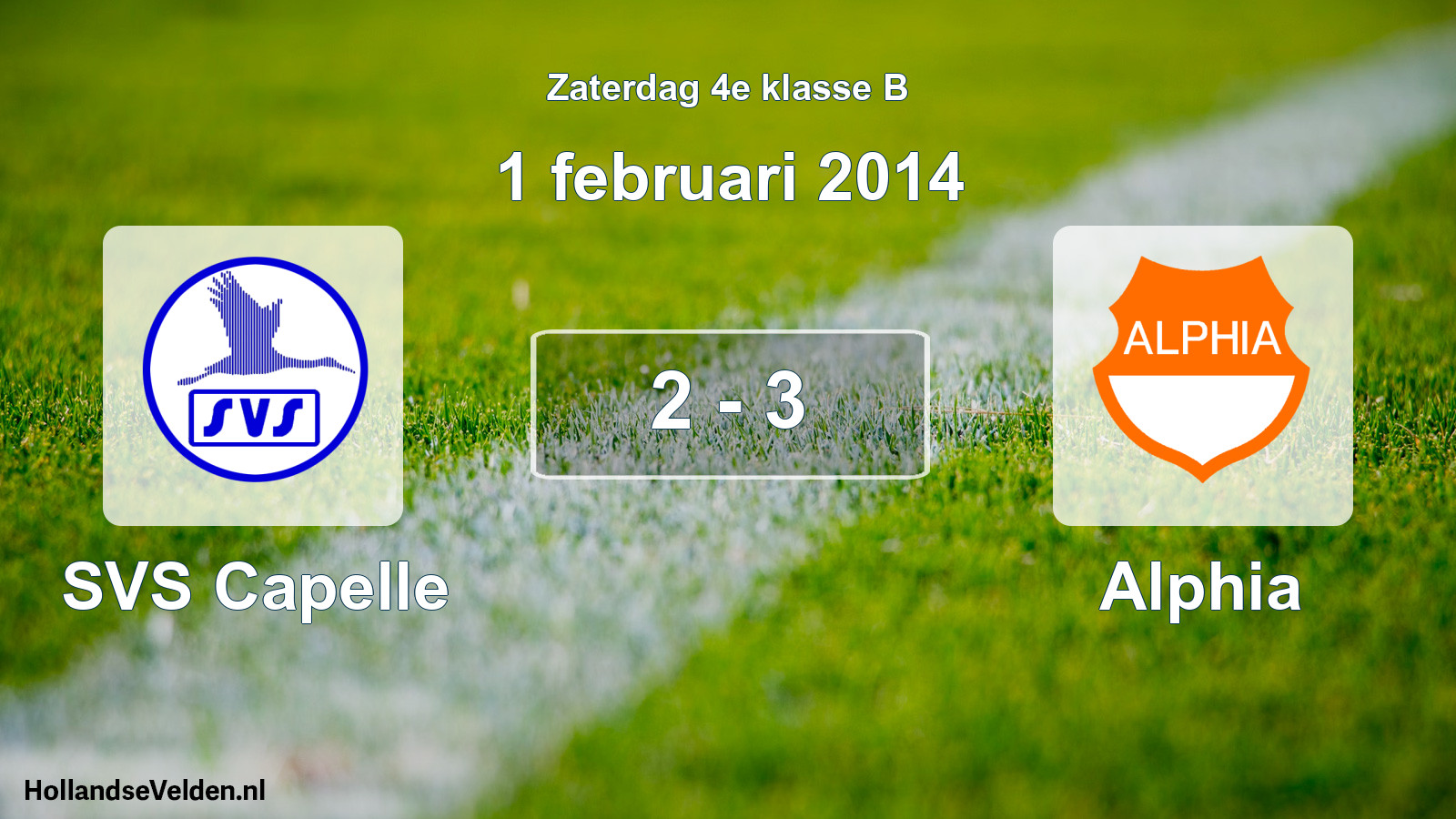 Total number of matches played: SVS Capelle - Alphia 2 - 3 (1 February 2014)