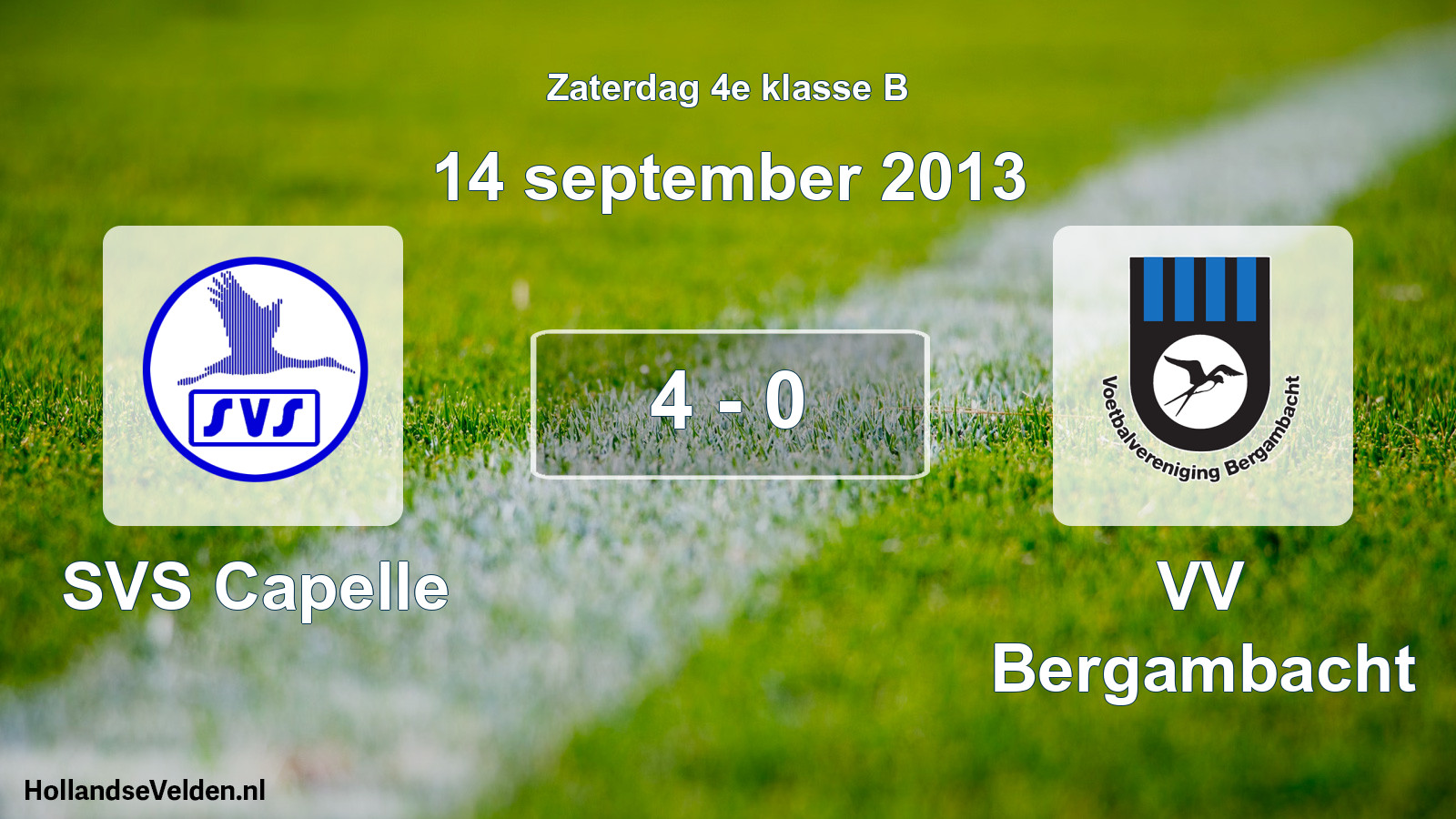 Total number of matches played: SVS Capelle - VV Bergambacht 4 - 0 (14 September 2013)