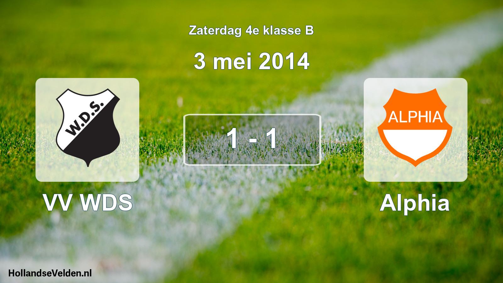 Total number of matches played: VV WDS - Alphia 1 - 1 (3 May 2014)