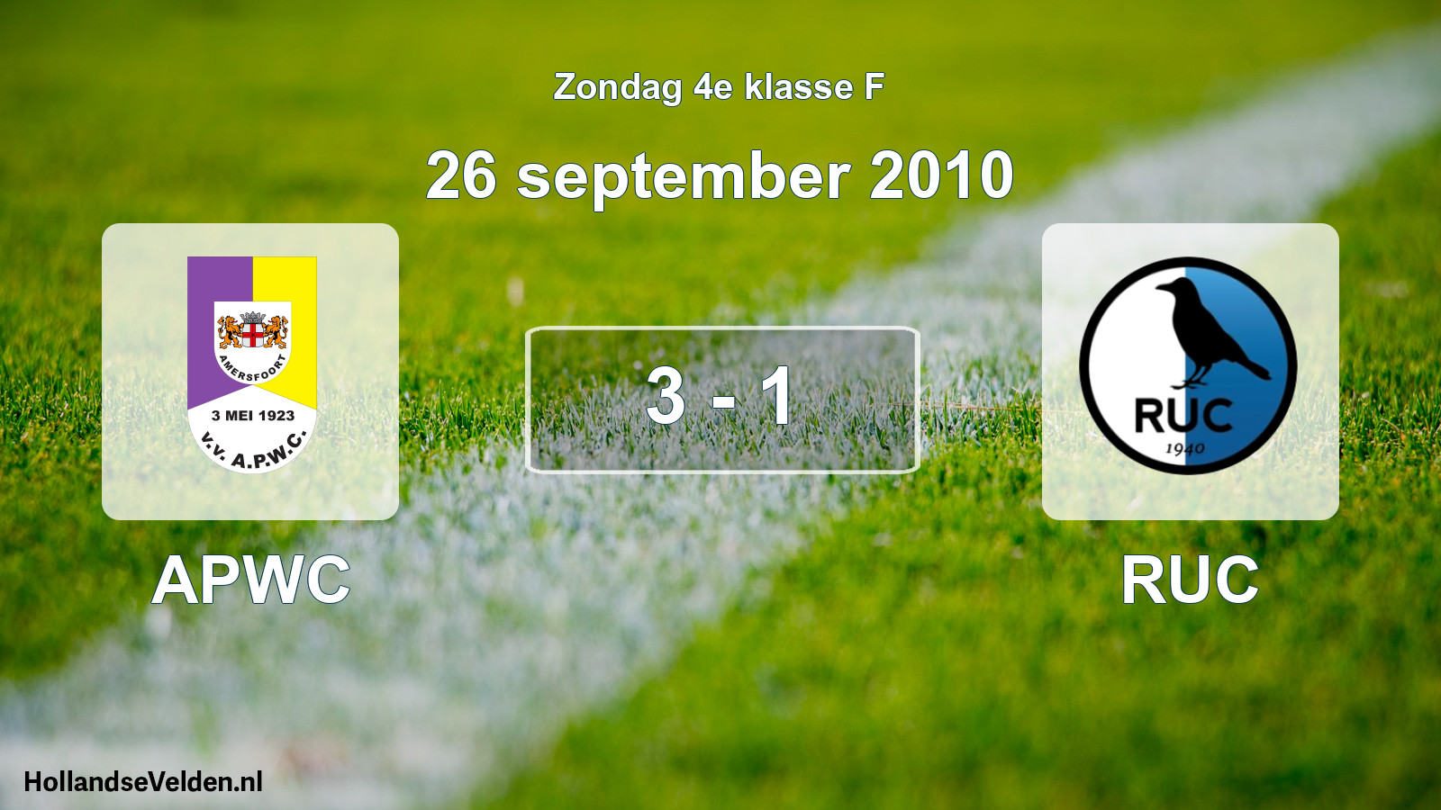Total number of matches played: APWC - RUC 3 - 1 (26 September 2010)