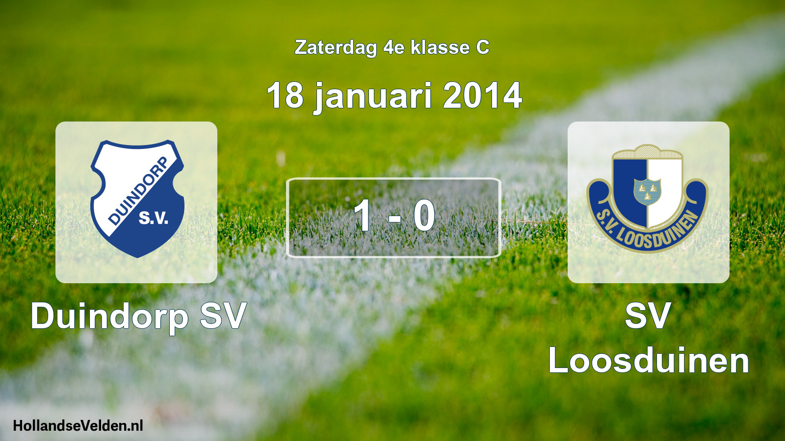 Total number of matches played: Duindorp SV - SV Loosduinen 1 - 0 (18 January 2014)