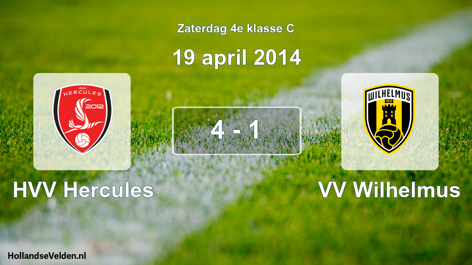 Total number of matches played: HVV Hercules - VV Wilhelmus 4 - 1 (19 April 2014)