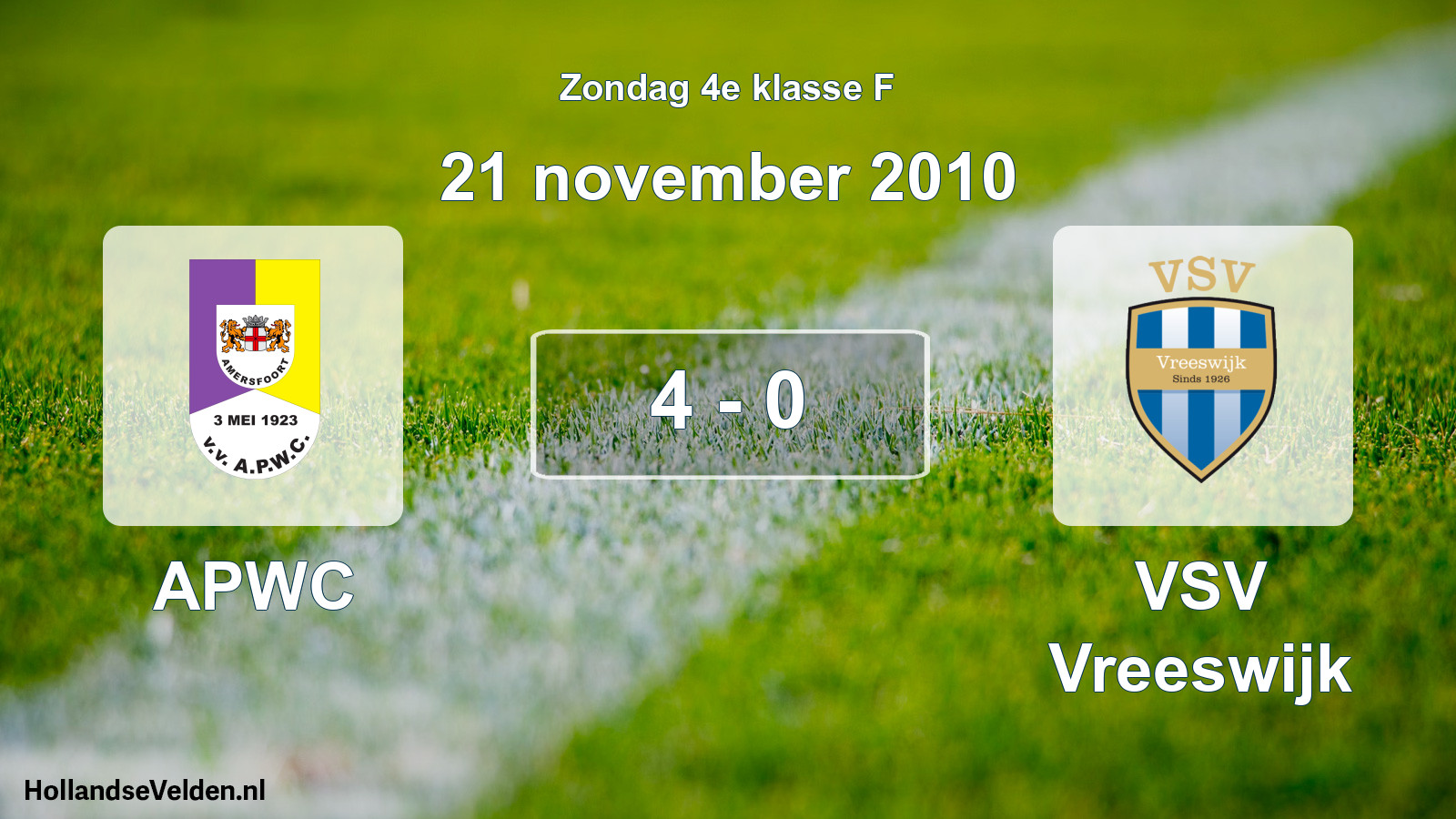 Total number of matches played: APWC - VSV Vreeswijk 4 - 0 (21 November 2010)