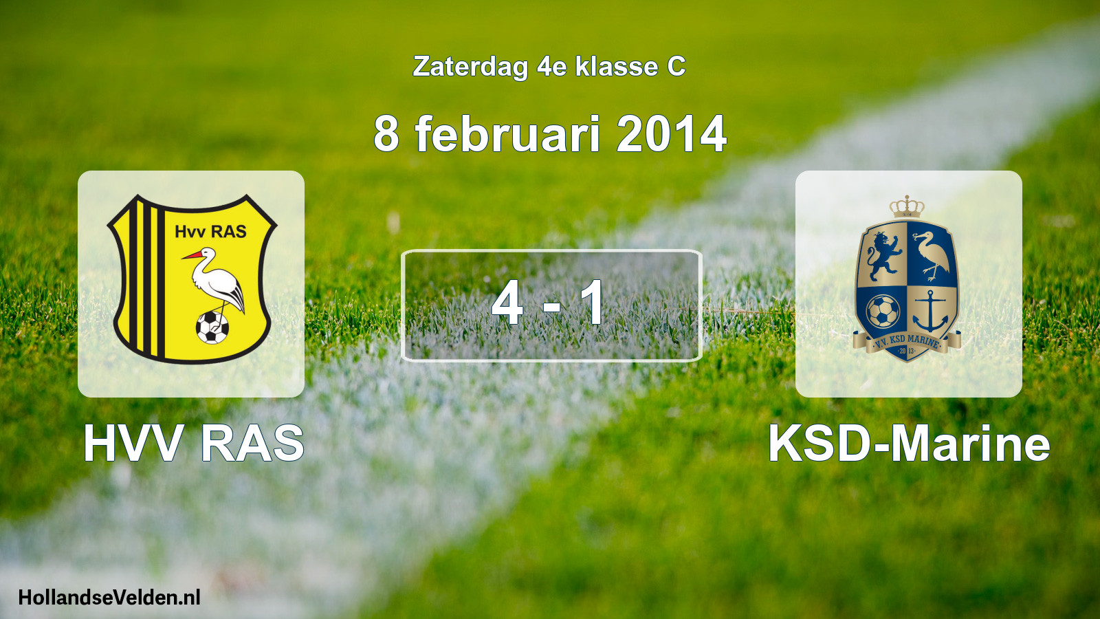 Total number of matches played: HVV RAS - KSD-Marine 4 - 1 (8 February 2014)