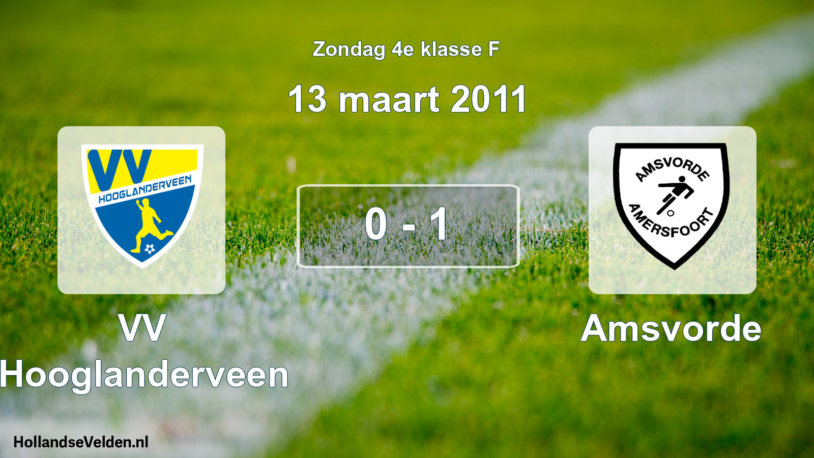 Total number of matches played: VV Hooglanderveen - Amsvorde 0 - 1 (13 March 2011)