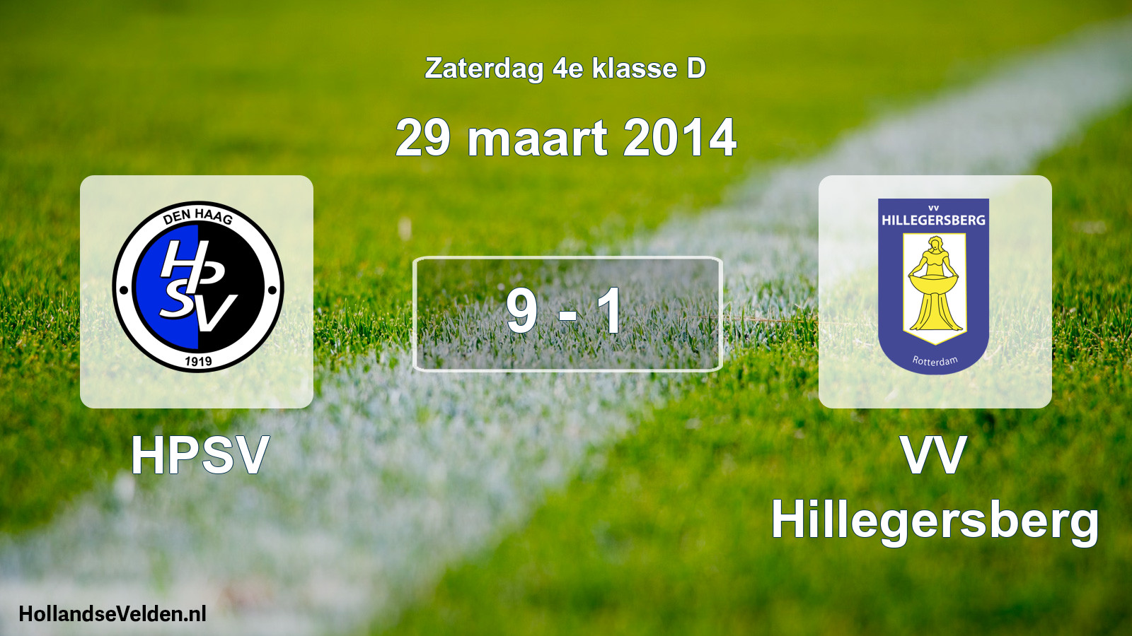 Total number of matches played: HPSV - VV Hillegersberg 9 - 1 (29 March 2014)