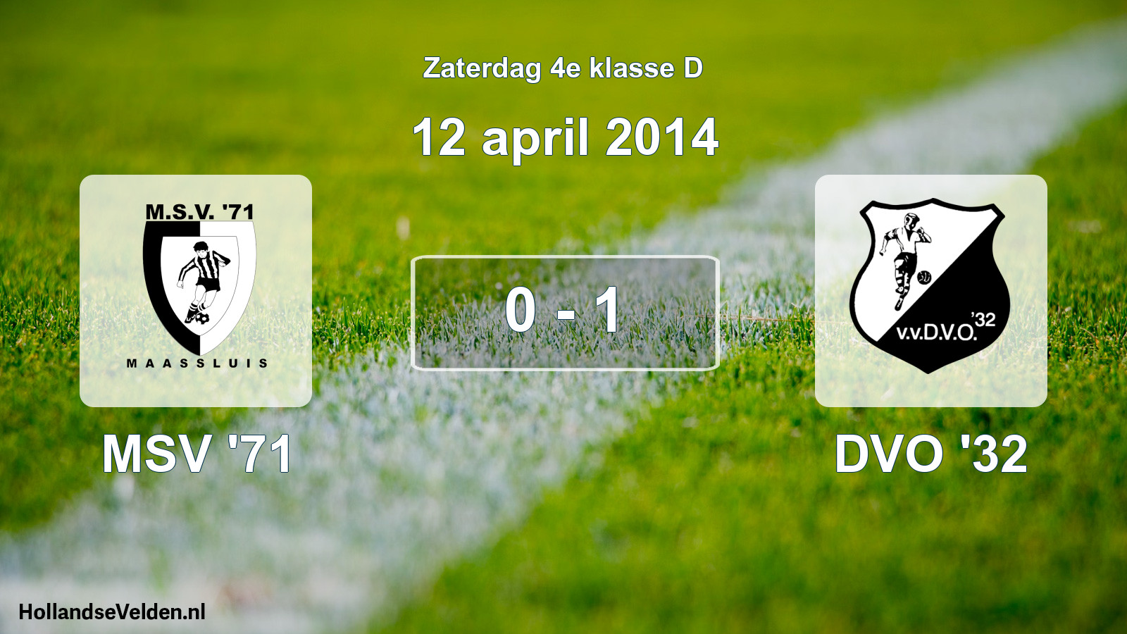 Total number of matches played: MSV '71 - DVO '32 0 - 1 (12 April 2014)