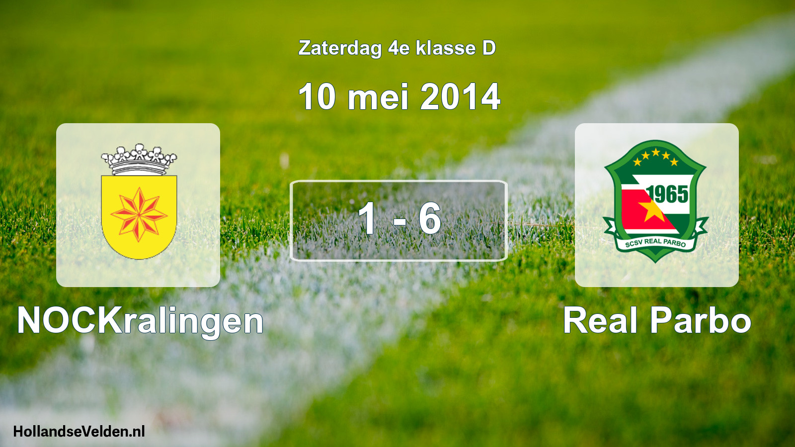 Total number of matches played: NOCKralingen - Real Parbo 1 - 6 (10 May 2014)