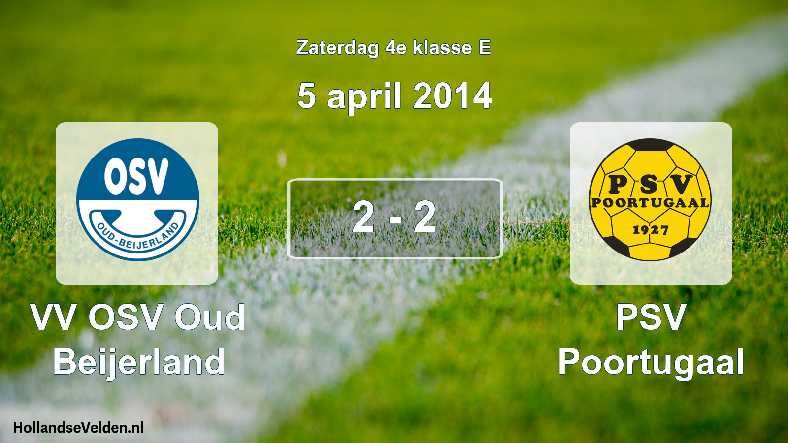 Total number of matches played: VV OSV Oud Beijerland - PSV Poortugaal 2 - 2 (5 April 2014)