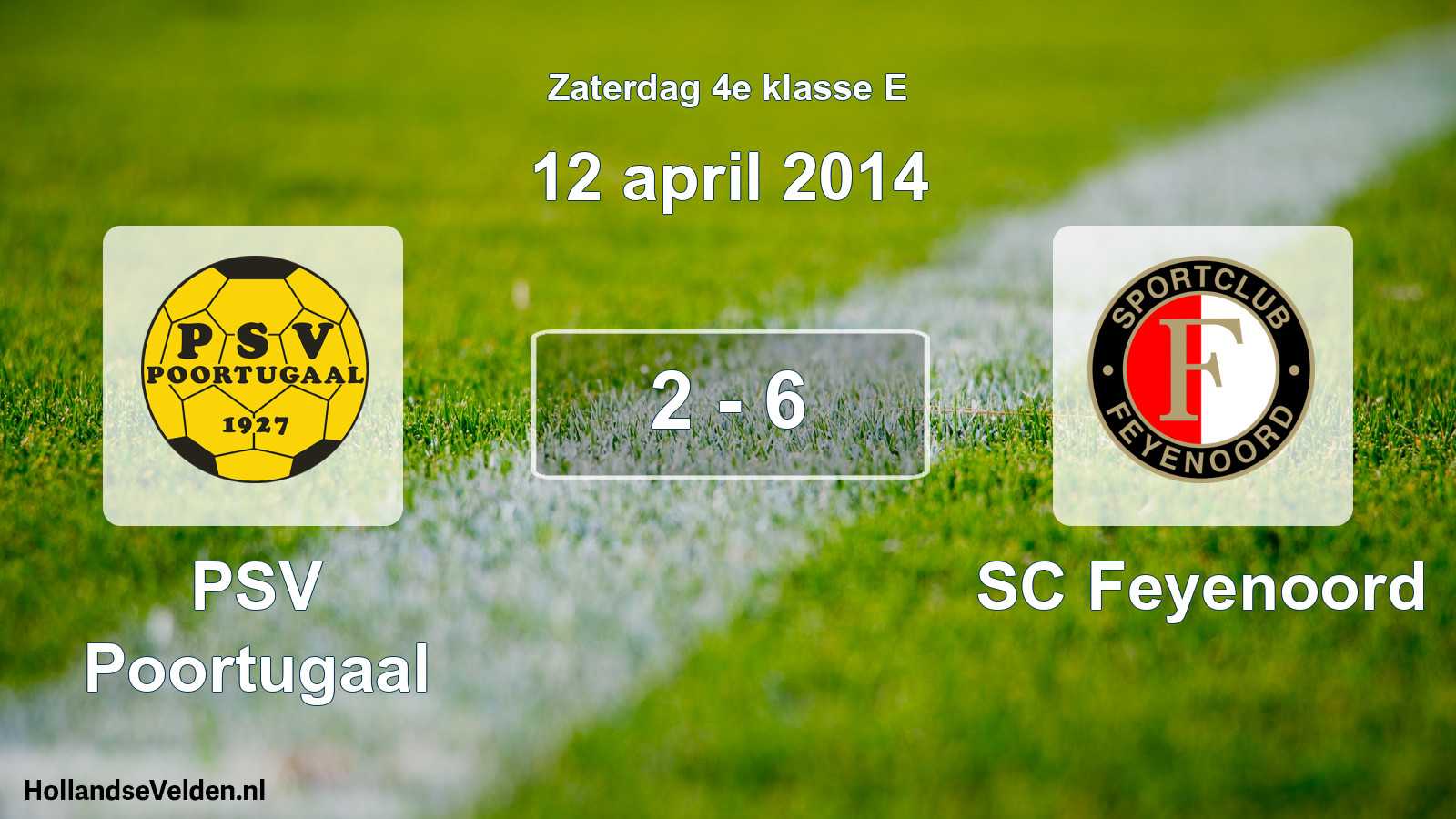 Total number of matches played: PSV Poortugaal - SC Feyenoord 2 - 6 (12 April 2014)