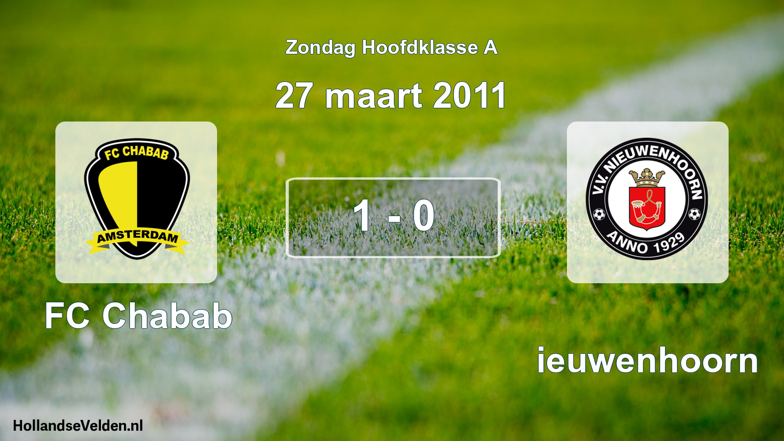 Total number of matches played: FC Chabab - Nieuwenhoorn 1 - 0 (27 March 2011)