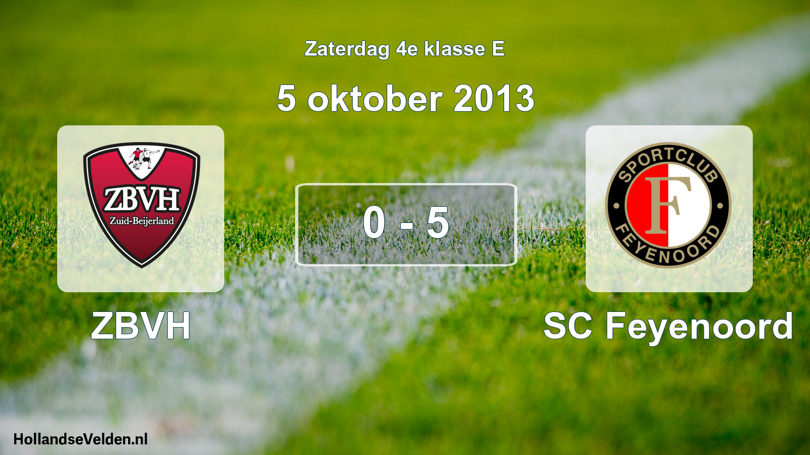 Total number of matches played: ZBVH - SC Feyenoord 0 - 5 (5 October 2013)