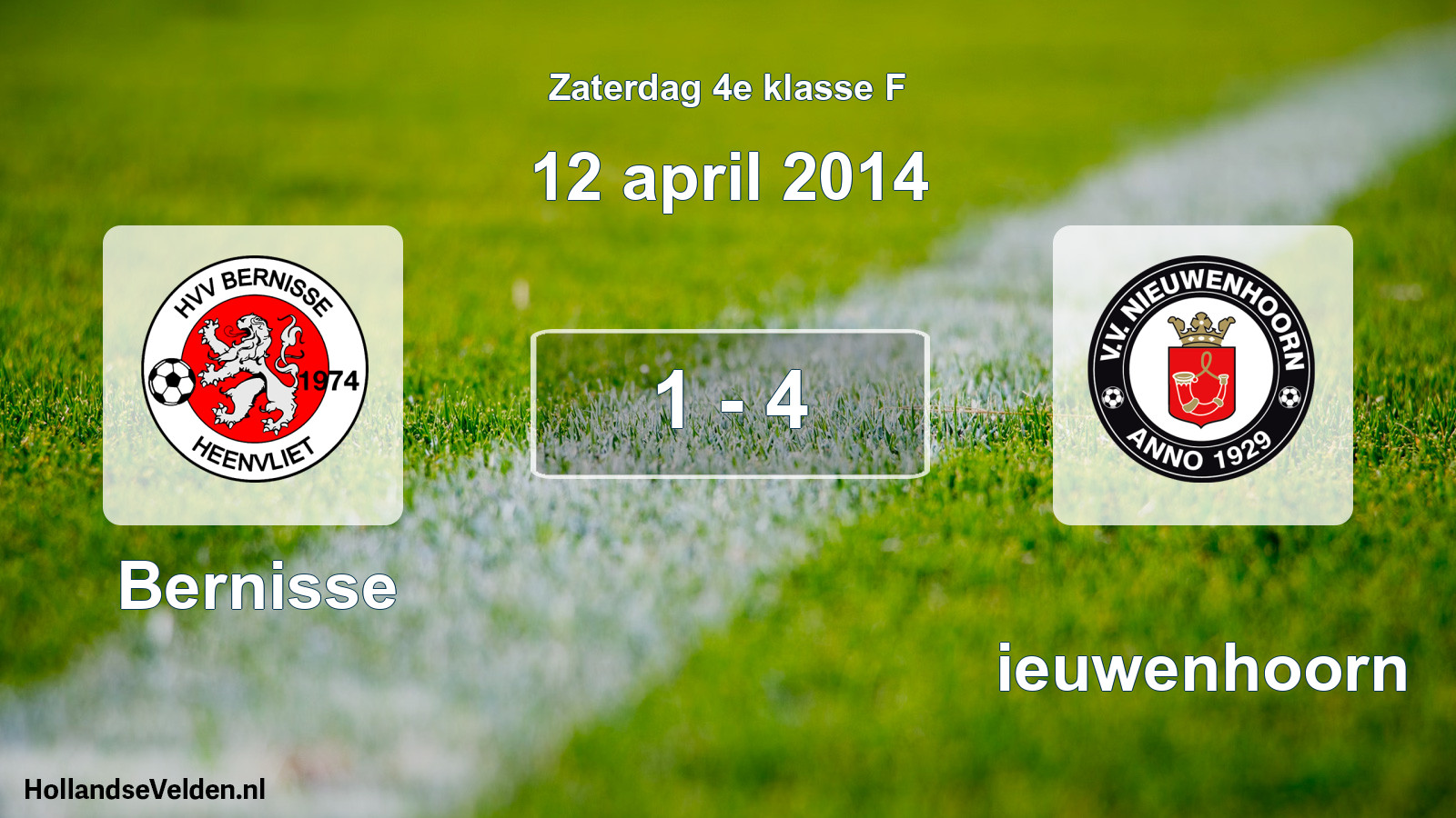 Total number of matches played: Bernisse - Nieuwenhoorn 1 - 4 (12 April 2014)