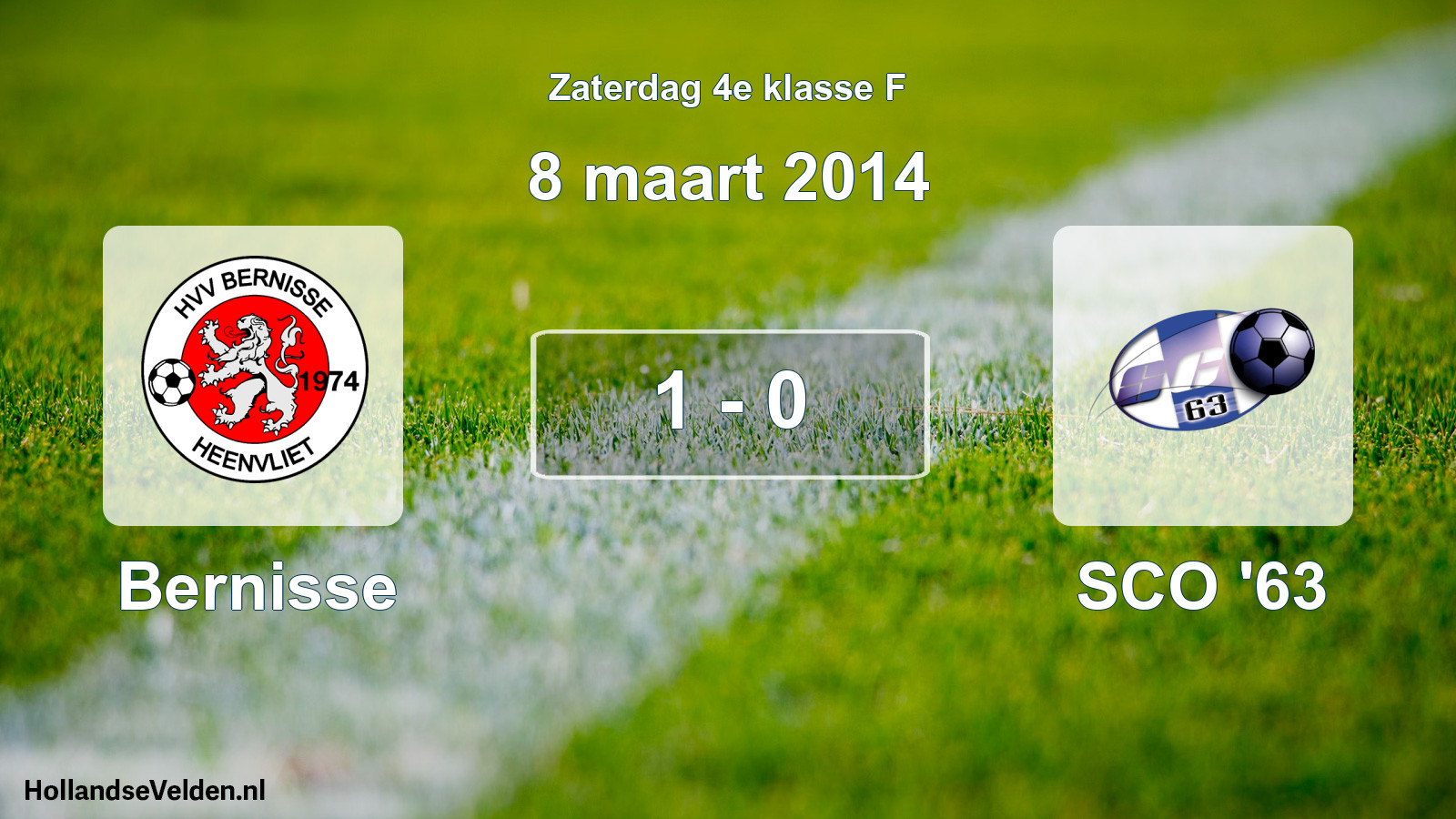 Total number of matches played: Bernisse - SCO '63 1 - 0 (8 March 2014)