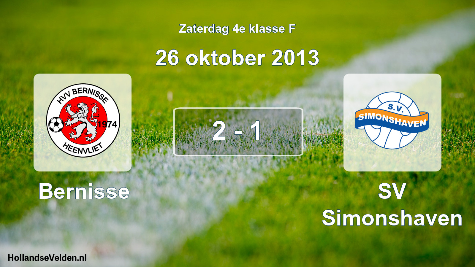 Total number of matches played: Bernisse - SV Simonshaven 2 - 1 (26 October 2013)