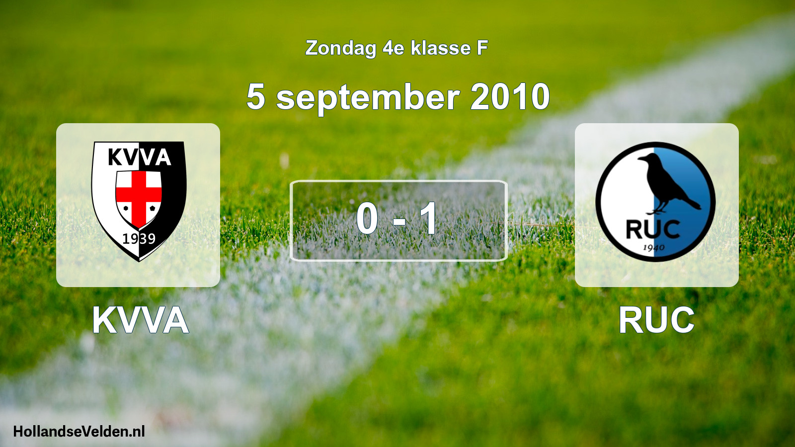Total number of matches played: KVVA - RUC 0 - 1 (5 September 2010)