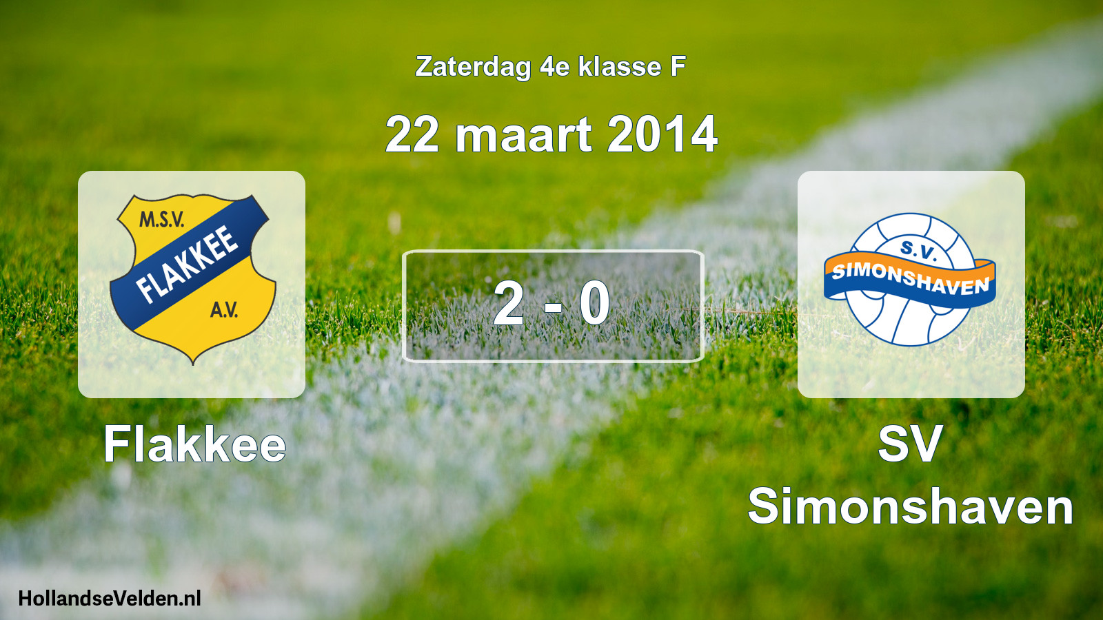 Total number of matches played: Flakkee - SV Simonshaven 2 - 0 (22 March 2014)