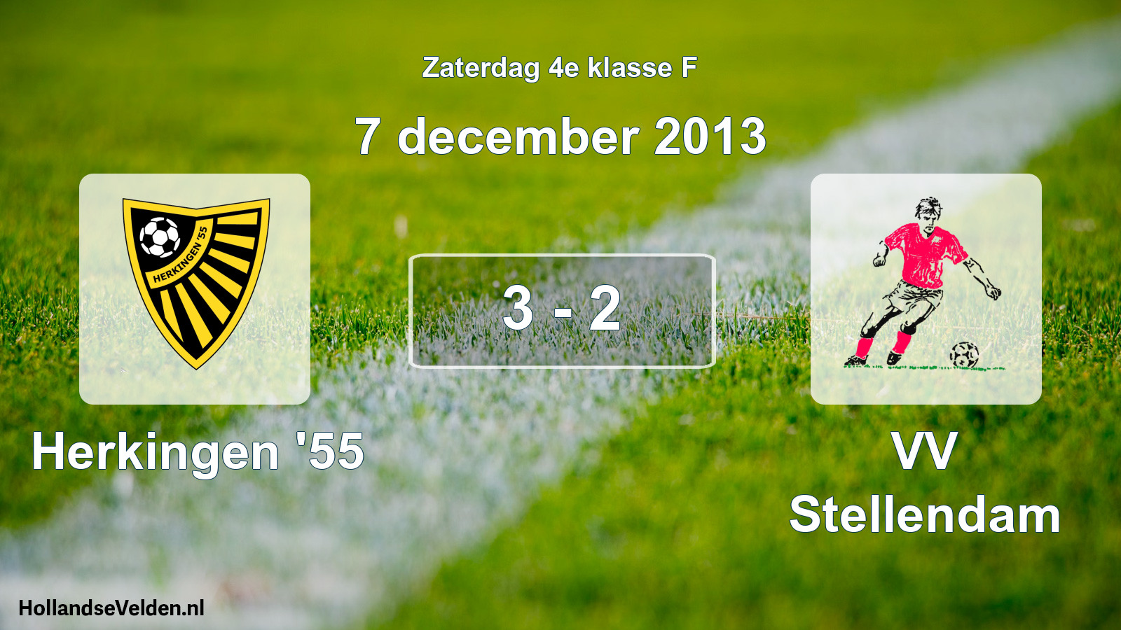 Total number of matches played: Herkingen '55 - VV Stellendam 3 - 2 (7 December 2013)