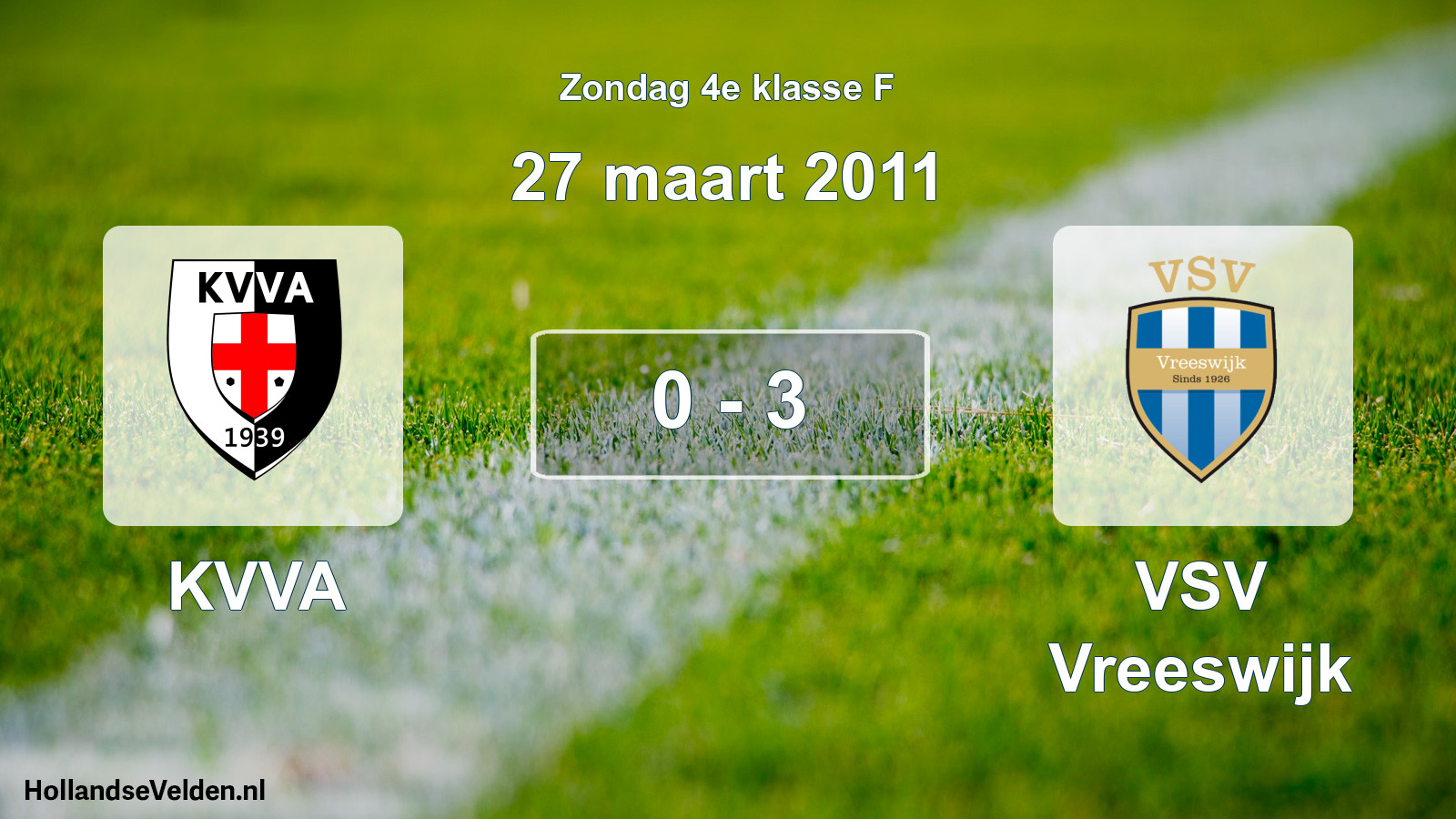 Total number of matches played: KVVA - VSV Vreeswijk 0 - 3 (27 March 2011)