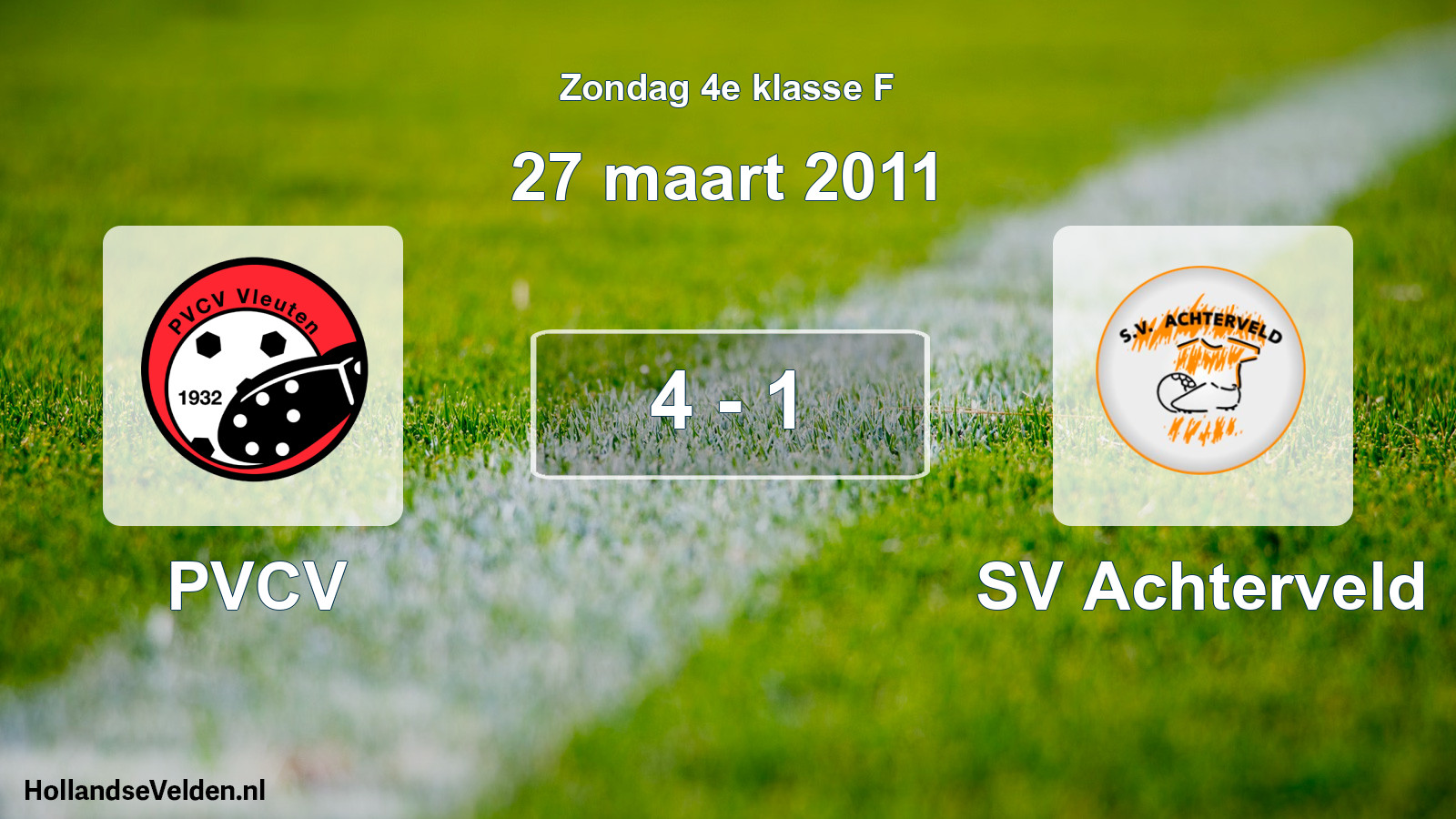 Total number of matches played: PVCV - SV Achterveld 4 - 1 (27 March 2011)