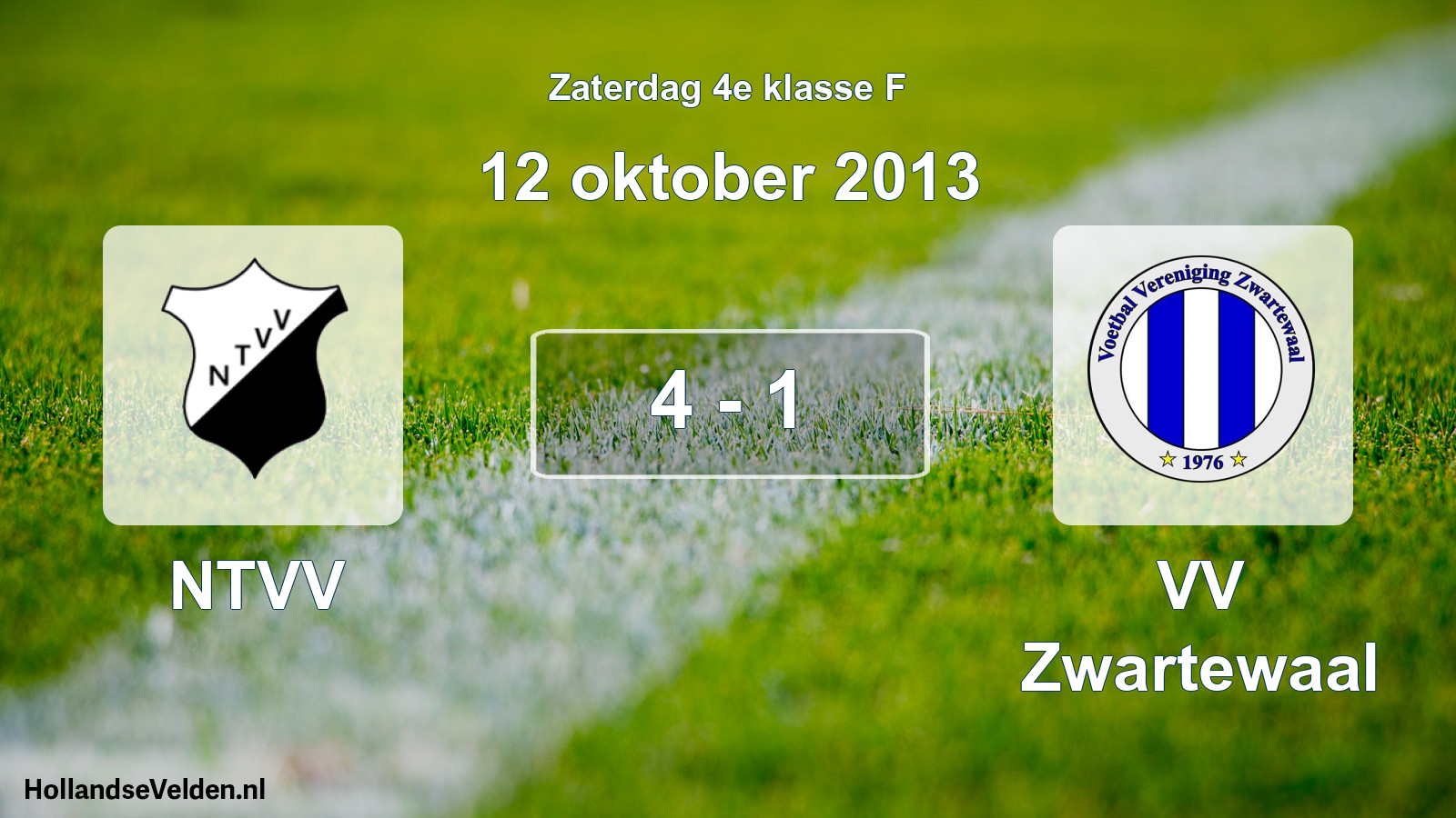 Total number of matches played: NTVV - VV Zwartewaal 4 - 1 (12 October 2013)