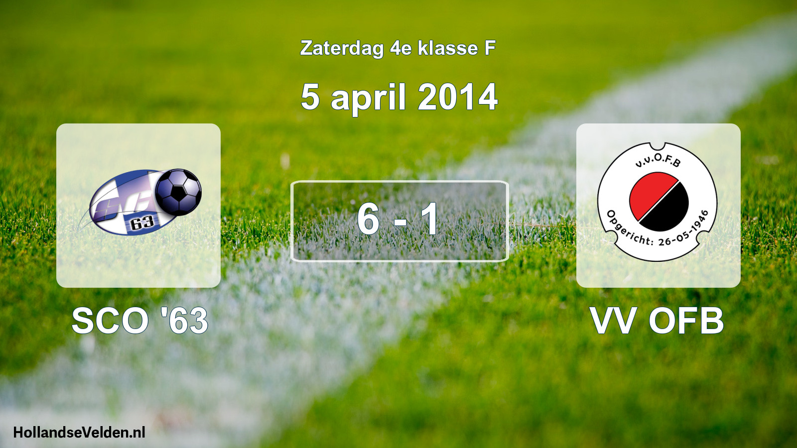 Total number of matches played: SCO '63 - VV OFB 6 - 1 (5 April 2014)