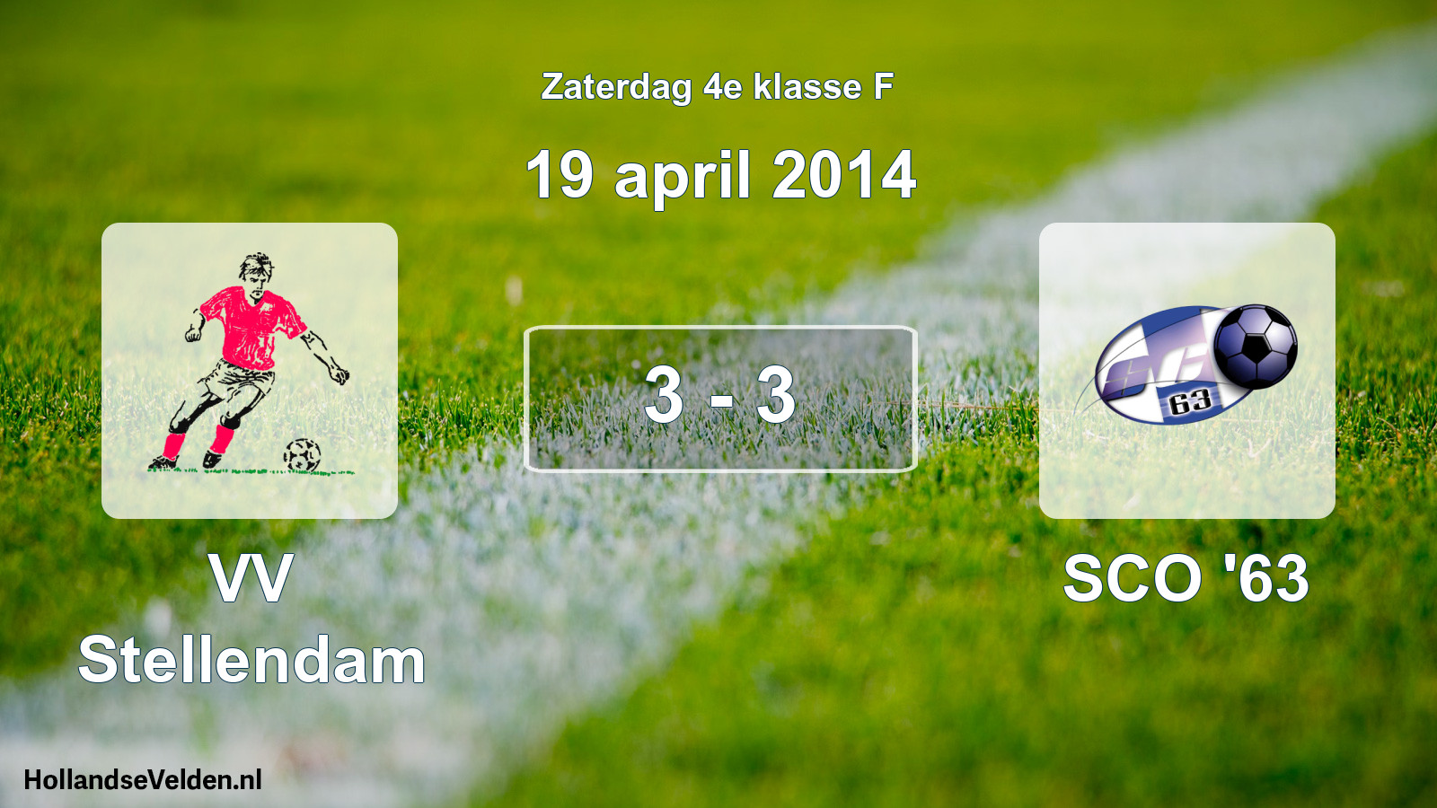 Total number of matches played: VV Stellendam - SCO '63 3 - 3 (19 April 2014)