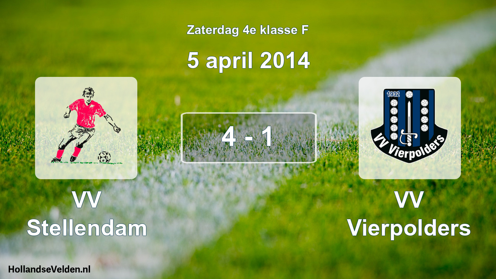 Total number of matches played: VV Stellendam - VV Vierpolders 4 - 1 (5 April 2014)